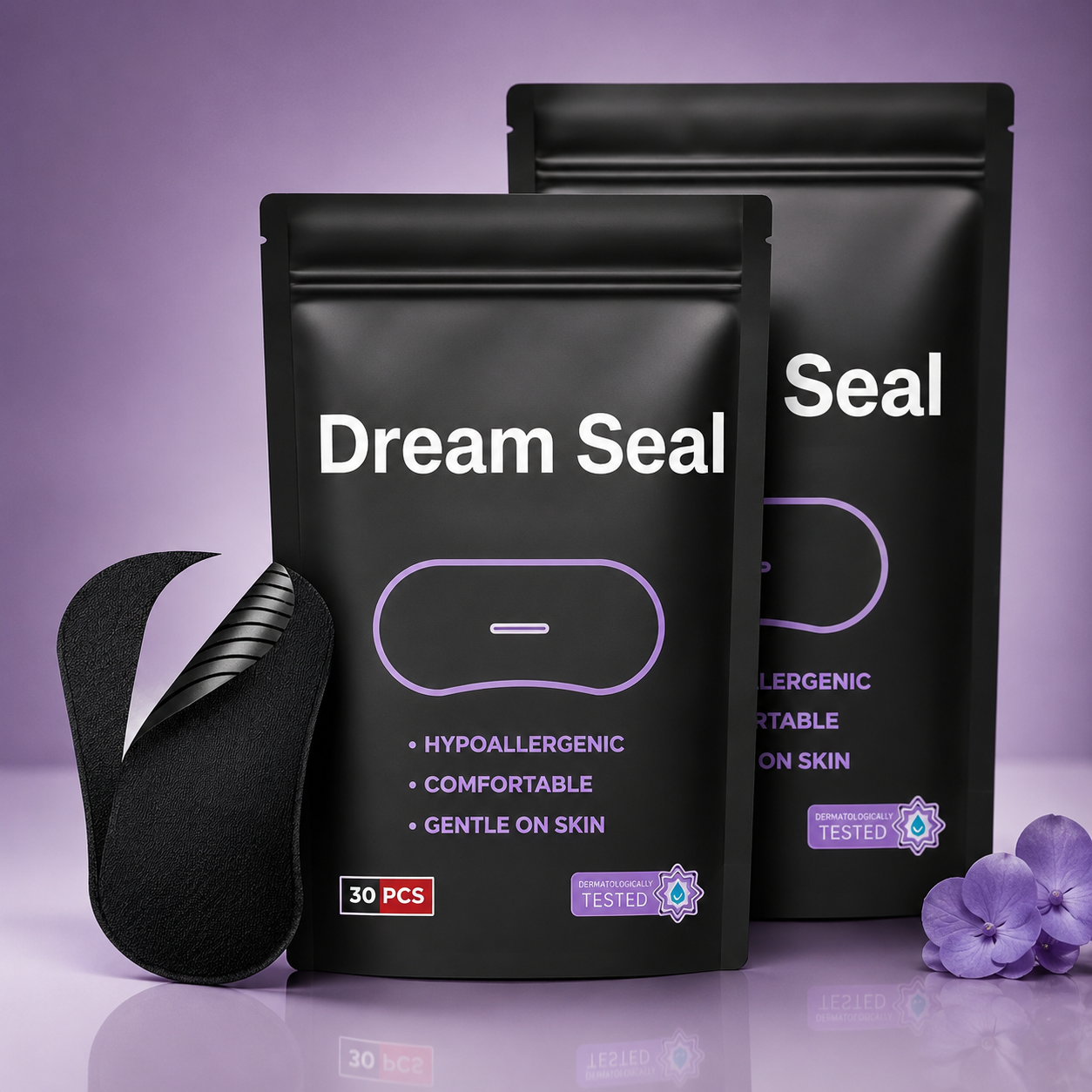 Dream Seal™ Premium Mouth Tape for Sleep – Gentle, Hypoallergenic Nasal Breathing Strips (30 Pack)